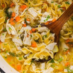 Enjoy a cozy bowl of this Easy Chicken Noodle Soup made with simple ingredients that pack in the flavor! Made with tender chicken, hearty vegetables and a rich, flavorful broth that is comforting and nourishing.