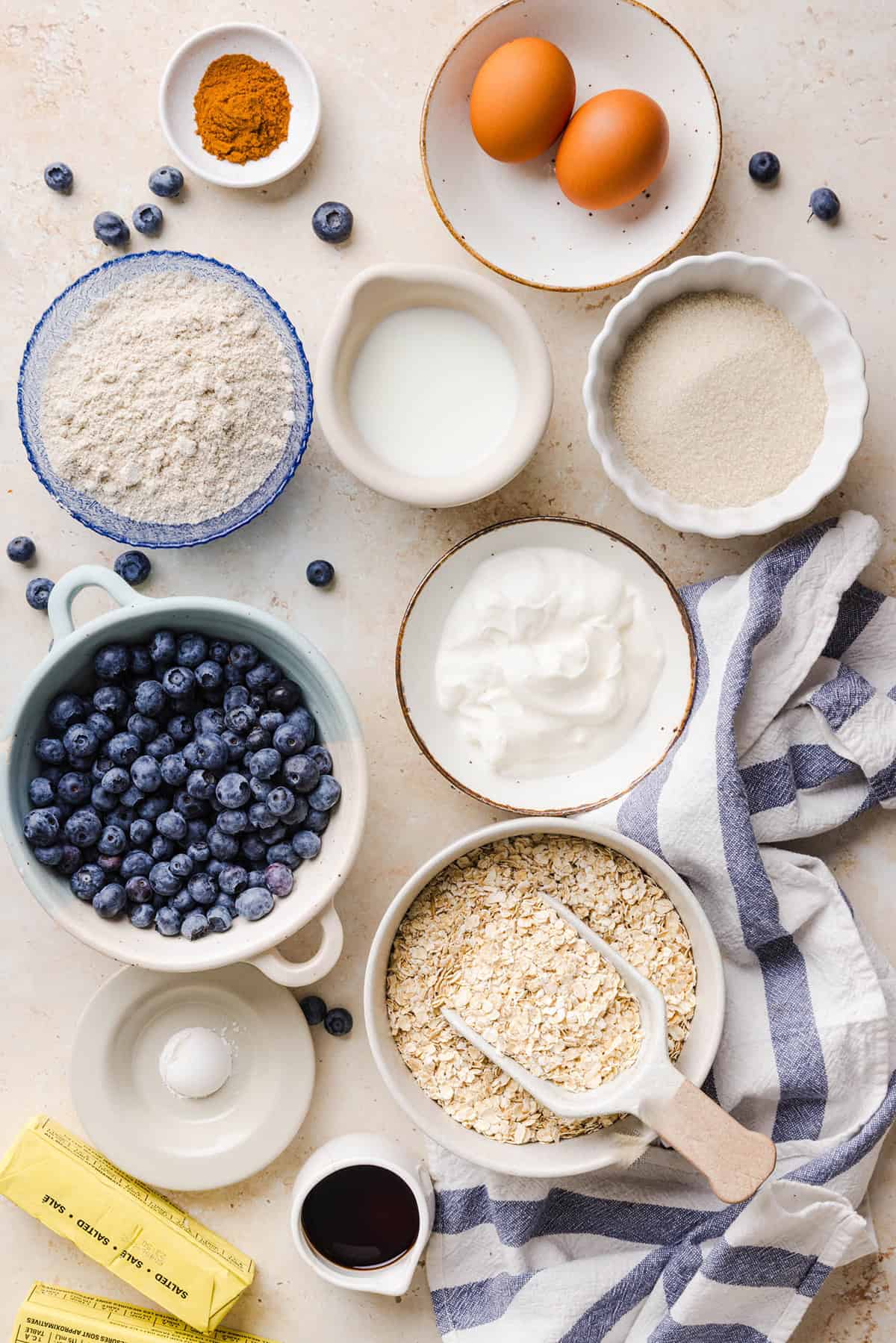These Healthy Blueberry Oatmeal Breakfast Bars are easily made with wholesome oats, Greek yogurt, and fresh blueberries for the perfect morning breakfast or meal prep snack!