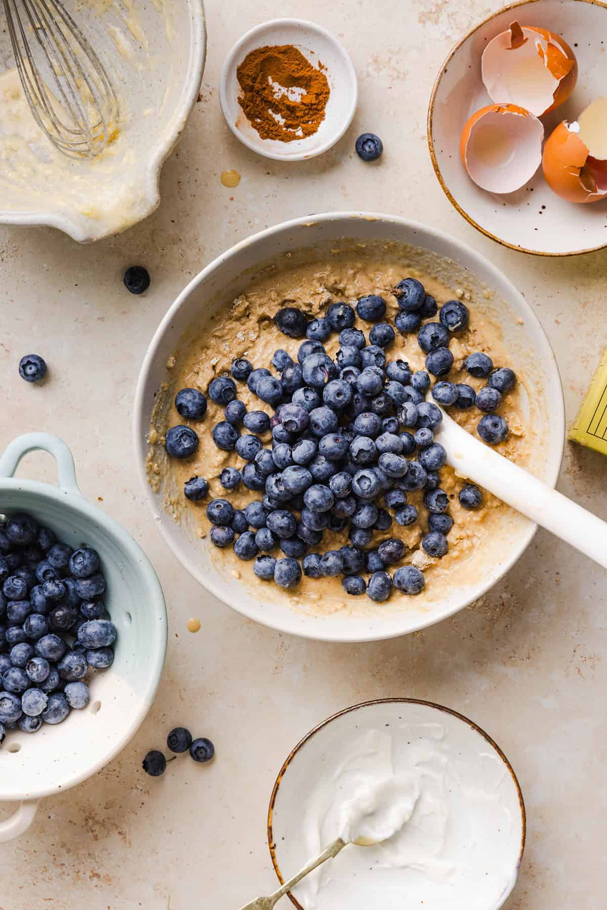 These Healthy Blueberry Oatmeal Breakfast Bars are easily made with wholesome oats, Greek yogurt, and fresh blueberries for the perfect morning breakfast or meal prep snack!