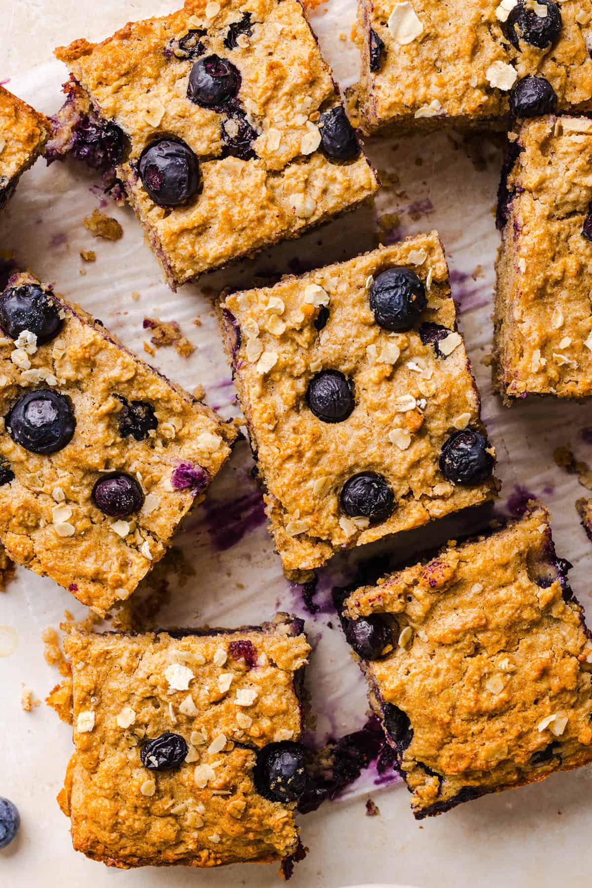These Healthy Blueberry Oatmeal Breakfast Bars are easily made with wholesome oats, Greek yogurt, and fresh blueberries for the perfect morning breakfast or meal prep snack!